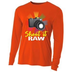 Shoot It Raw Photographer Joke Camera Photographing Funny Gift Cooling Performance Long Sleeve Crew