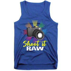 Shoot It Raw Photographer Joke Camera Photographing Funny Gift Tank Top