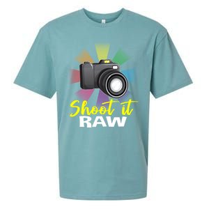 Shoot It Raw Photographer Joke Camera Photographing Funny Gift Sueded Cloud Jersey T-Shirt