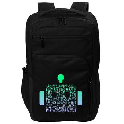 Silhouette Icon Robot Robot Impact Tech Backpack