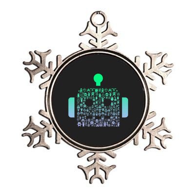 Silhouette Icon Robot Robot Metallic Star Ornament