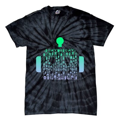 Silhouette Icon Robot Robot Tie-Dye T-Shirt