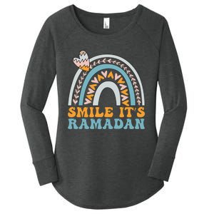 Smile its Ramadan for Muslim Islamic Fasting Ramadan Kareem Women's Perfect Tri Tunic Long Sleeve Shirt