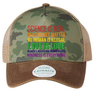 Science Is Real Blm Hu Rights Lgbtq Pride Kindness Gift Legacy Tie Dye Trucker Hat