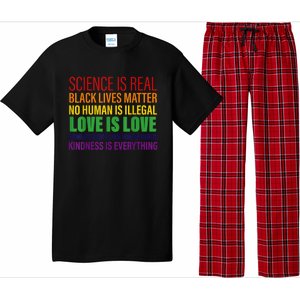 Science Is Real Blm Hu Rights Lgbtq Pride Kindness Gift Pajama Set