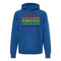 Science Is Real Blm Hu Rights Lgbtq Pride Kindness Gift Premium Hoodie