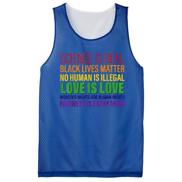 Science Is Real Blm Hu Rights Lgbtq Pride Kindness Gift Mesh Reversible Basketball Jersey Tank