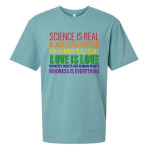 Science Is Real Blm Hu Rights Lgbtq Pride Kindness Gift Sueded Cloud Jersey T-Shirt