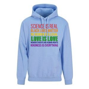 Science Is Real Blm Hu Rights Lgbtq Pride Kindness Gift Unisex Surf Hoodie