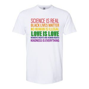 Science Is Real Blm Hu Rights Lgbtq Pride Kindness Gift Softstyle CVC T-Shirt