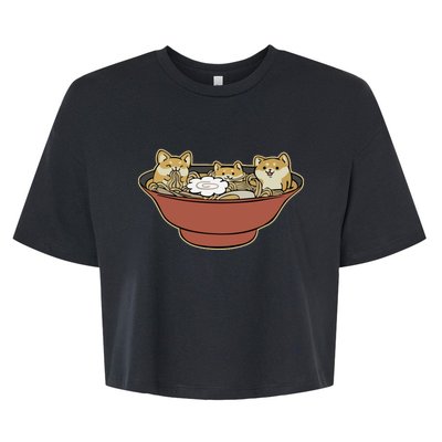 Shiba Inu Ramen Bowl Cute Japanese Kawaii Dog Ramen Lovers Bella+Canvas Jersey Crop Tee