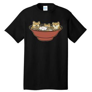 Shiba Inu Ramen Bowl Cute Japanese Kawaii Dog Ramen Lovers Tall T-Shirt