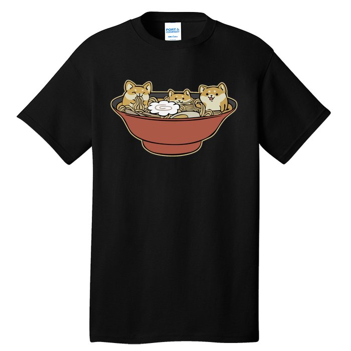 Shiba Inu Ramen Bowl Cute Japanese Kawaii Dog Ramen Lovers Tall T-Shirt