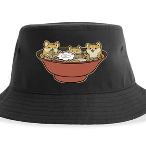 Shiba Inu Ramen Bowl Cute Japanese Kawaii Dog Ramen Lovers Sustainable Bucket Hat