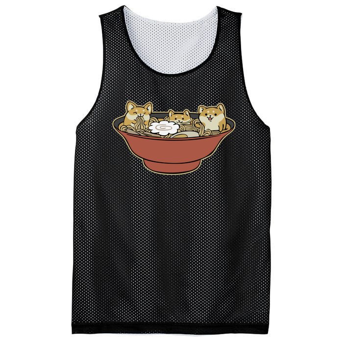 Shiba Inu Ramen Bowl Cute Japanese Kawaii Dog Ramen Lovers Mesh Reversible Basketball Jersey Tank