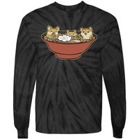 Shiba Inu Ramen Bowl Cute Japanese Kawaii Dog Ramen Lovers Tie-Dye Long Sleeve Shirt