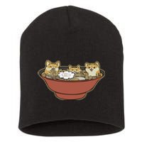 Shiba Inu Ramen Bowl Cute Japanese Kawaii Dog Ramen Lovers Short Acrylic Beanie