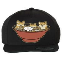 Shiba Inu Ramen Bowl Cute Japanese Kawaii Dog Ramen Lovers Wool Snapback Cap