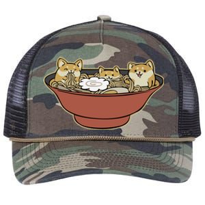 Shiba Inu Ramen Bowl Cute Japanese Kawaii Dog Ramen Lovers Retro Rope Trucker Hat Cap