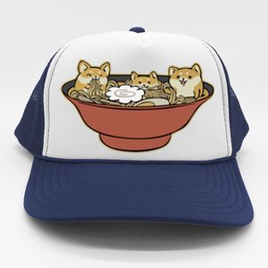 Shiba Inu Ramen Bowl Cute Japanese Kawaii Dog Ramen Lovers Trucker Hat