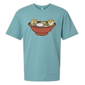 Shiba Inu Ramen Bowl Cute Japanese Kawaii Dog Ramen Lovers Sueded Cloud Jersey T-Shirt