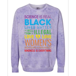 Science Is Real Black Lives Matter Love Is Love Lgbtq Ally Colorblast Crewneck Sweatshirt