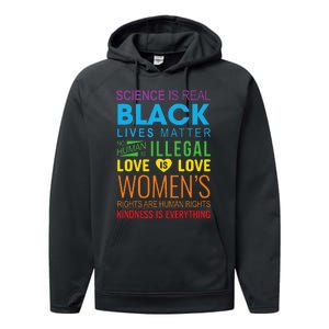 Science Is Real Black Lives Matter Love Is Love Lgbtq Ally Performance Fleece Hoodie