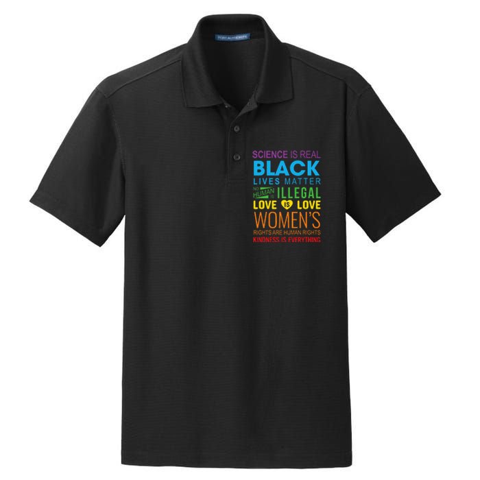 Science Is Real Black Lives Matter Love Is Love Lgbtq Ally Dry Zone Grid Polo