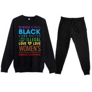 Science Is Real Black Lives Matter Love Is Love Lgbtq Ally Premium Crewneck Sweatsuit Set