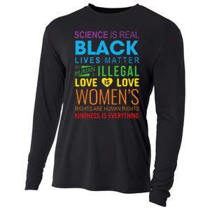 Science Is Real Black Lives Matter Love Is Love Lgbtq Ally Cooling Performance Long Sleeve Crew