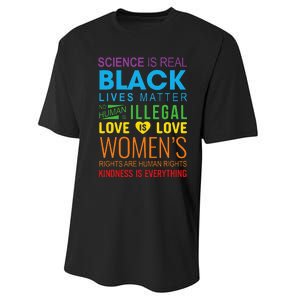 Science Is Real Black Lives Matter Love Is Love Lgbtq Ally Performance Sprint T-Shirt