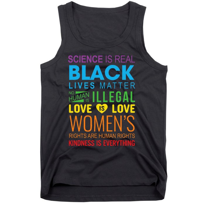 Science Is Real Black Lives Matter Love Is Love Lgbtq Ally Tank Top