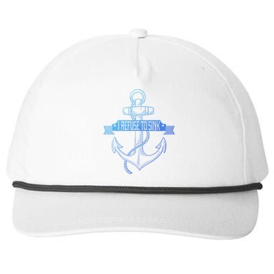 Sailing I Refuse To Sink Anchor Cool Gift Snapback Five-Panel Rope Hat