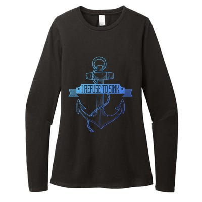 Sailing I Refuse To Sink Anchor Cool Gift Womens CVC Long Sleeve Shirt