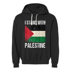 support i stand with palestine free palestine flag arabic Garment-Dyed Fleece Hoodie