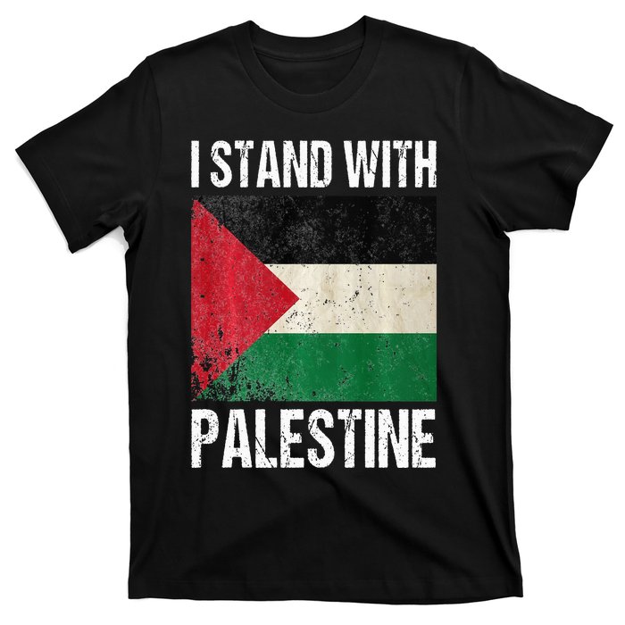 support i stand with palestine free palestine flag arabic T-Shirt