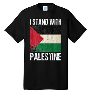 support i stand with palestine free palestine flag arabic Tall T-Shirt