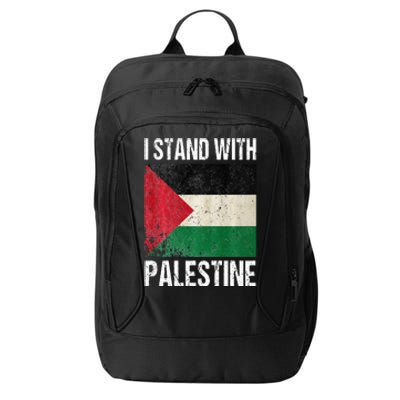 support i stand with palestine free palestine flag arabic City Backpack