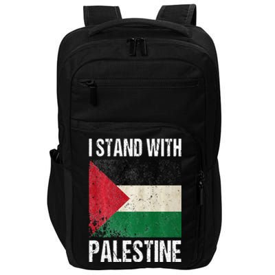 support i stand with palestine free palestine flag arabic Impact Tech Backpack