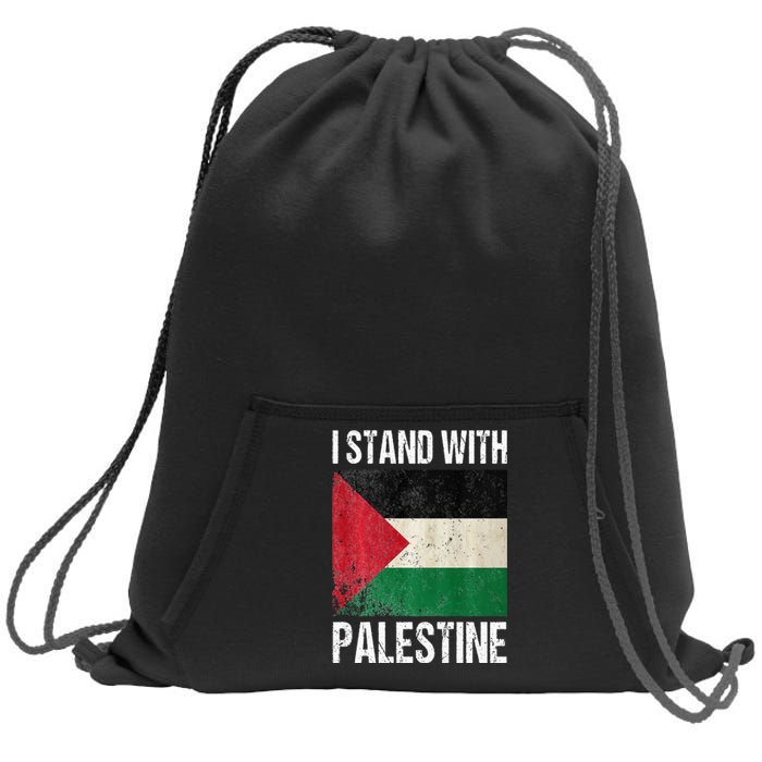 support i stand with palestine free palestine flag arabic Sweatshirt Cinch Pack Bag