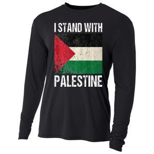 support i stand with palestine free palestine flag arabic Cooling Performance Long Sleeve Crew