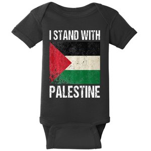 support i stand with palestine free palestine flag arabic Baby Bodysuit