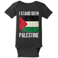 support i stand with palestine free palestine flag arabic Baby Bodysuit