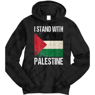 support i stand with palestine free palestine flag arabic Tie Dye Hoodie