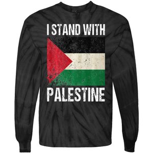 support i stand with palestine free palestine flag arabic Tie-Dye Long Sleeve Shirt