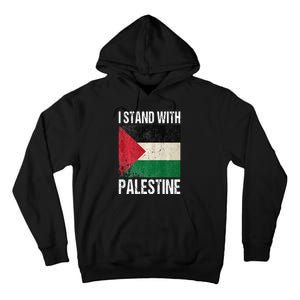 support i stand with palestine free palestine flag arabic Tall Hoodie