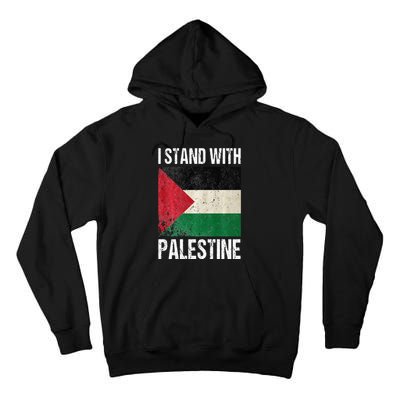 support i stand with palestine free palestine flag arabic Tall Hoodie