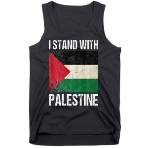 support i stand with palestine free palestine flag arabic Tank Top