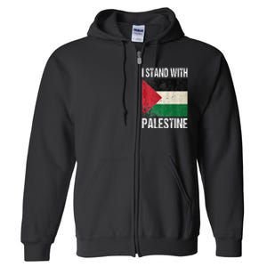 support i stand with palestine free palestine flag arabic Full Zip Hoodie