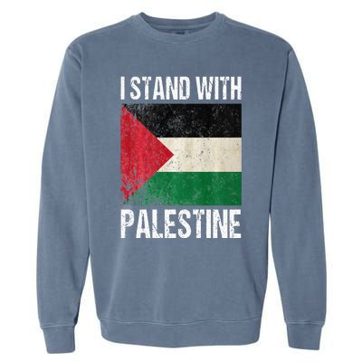 support i stand with palestine free palestine flag arabic Garment-Dyed Sweatshirt